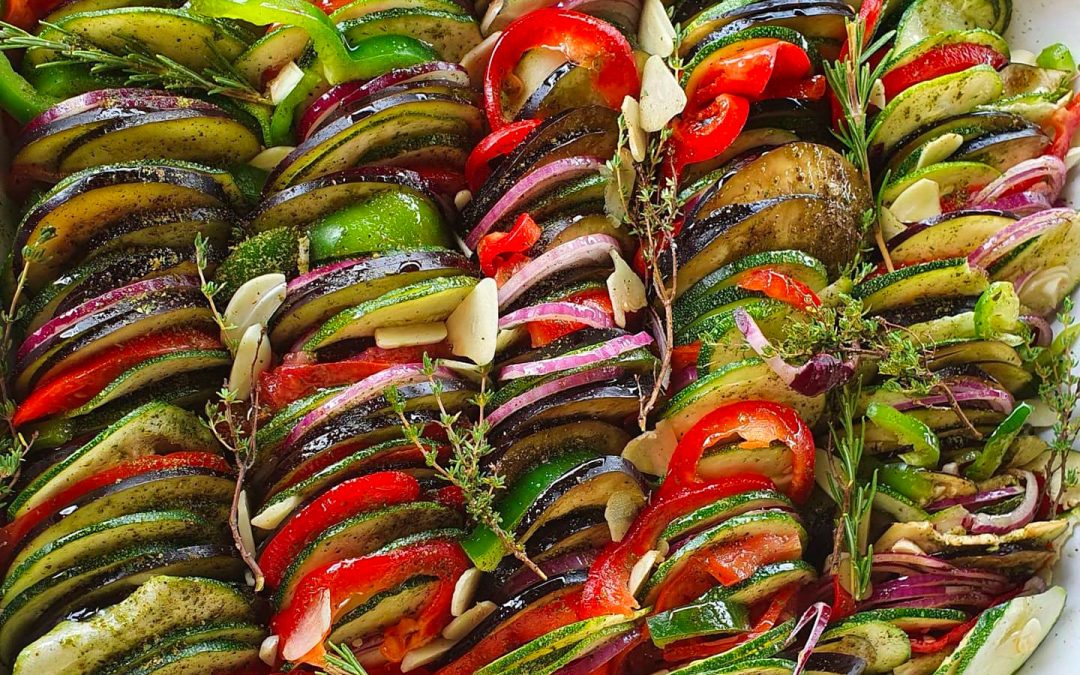 Légumes du sud confits au four