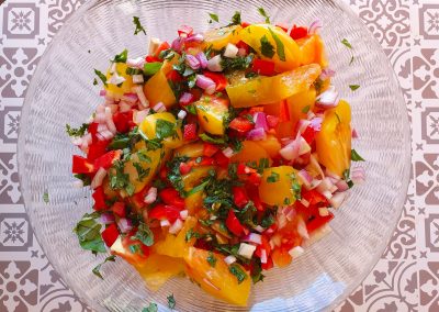 Salade de tomates à la sauce soja