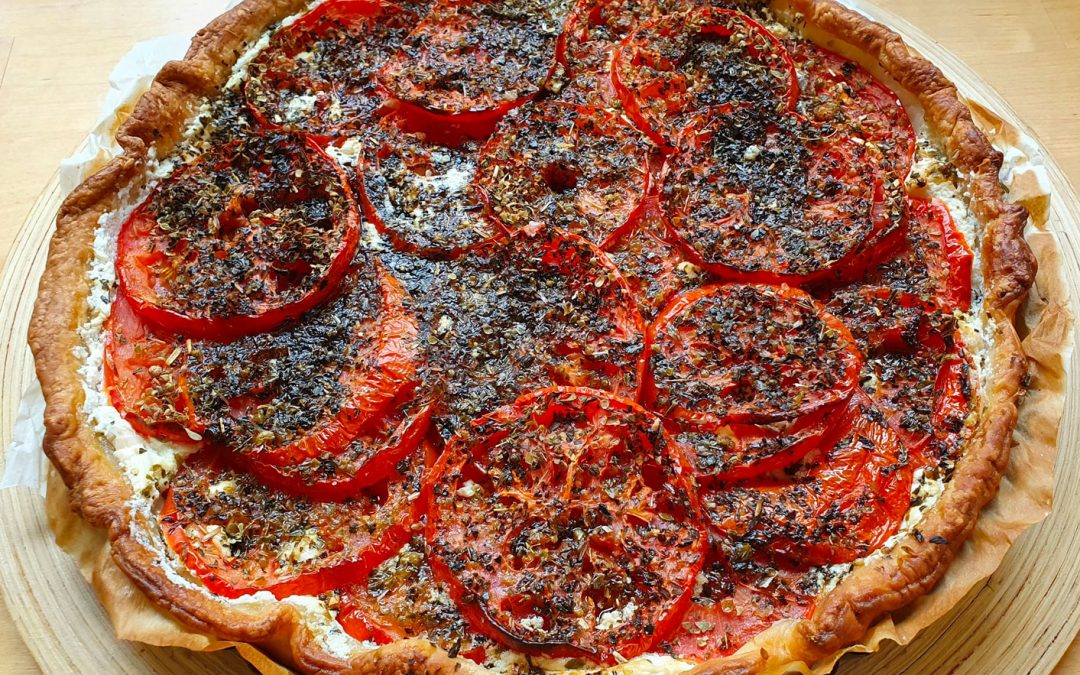 Tarte tomates et chèvre frais