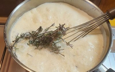 Crème au thym frais et à l’ail