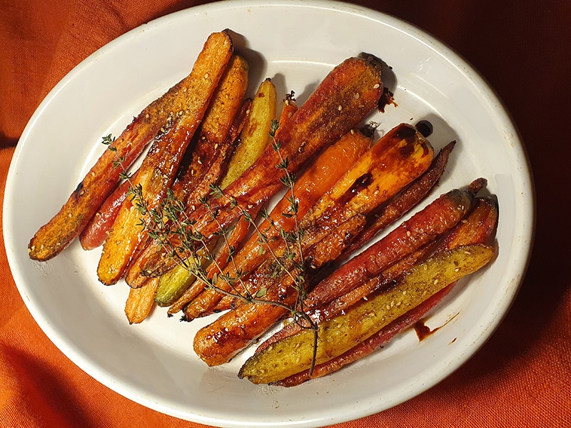 Carottes caramélisées au four