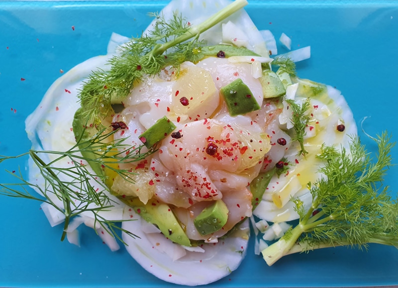 Noix de St-Jacques en carpaccio